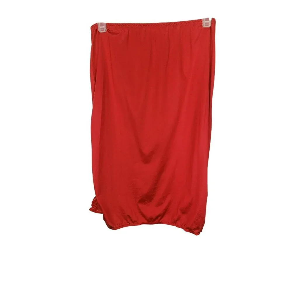 Mystique Creations Women's Vintage Red Nylon Lace Beaded Slip Lingerie Medium
